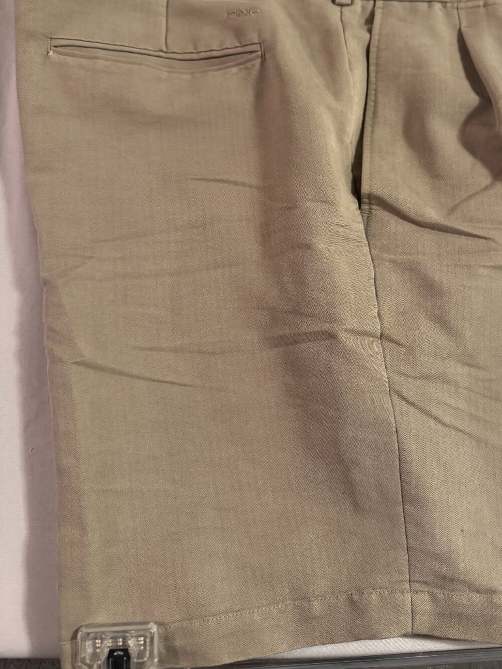 Ping golf shorts 40 waist light tap pleated front. good shape